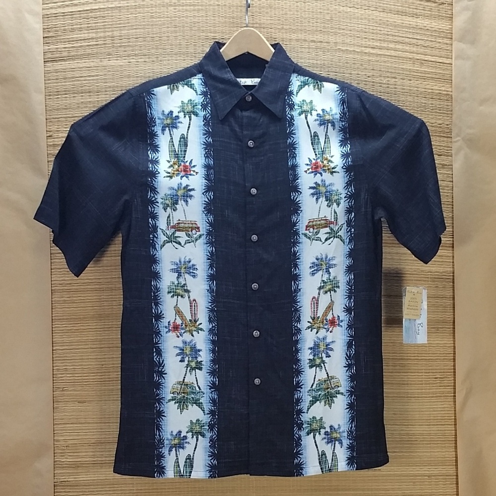 Batik Bay Men's Black shirts Hawaiian surfing NWT